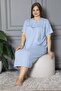 100% Cotton Combed Cotton Short Sleeve Plus Size Mother's Nightgown 520 - 2