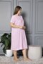 100% Cotton Combed Cotton Short Sleeve Plus Size Mother's Nightgown 520 - 4