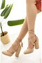 Old String Nude Skin Long Heeled Shoes - 2