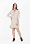 Beige High Collar Long Sleeve Tunic Dress with Pockets / Bmc-001 - 2