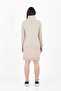 Beige High Collar Long Sleeve Tunic Dress with Pockets / Bmc-001 - 5