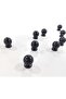 (10 Pieces) Marble Button Handle Matte Black Furniture Cloakroom Drawer Cupboard Dresser Console Handle Single Hole - 2