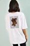 Unisex White T-shirt with Death Bear Design - 2