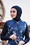 وشاح السباحة باللون الأزرق الداكن - 4