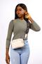 Women's Beige Cross Strap Shoulder Bag Mv025 - 4