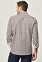 Men's White-brown Tailored Slim Fit Slim Fit Italian Collar Printed Shirt - 3