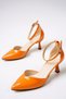 Summer Stiletto Orange Patent Leather New Season Daily Stylish Handmade - 3