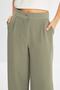 Açık Haki Wide Leg/Geniş Paça Dokuma Kumaş Pantolon TWOAW22PL0139 - 6