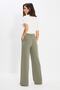Açık Haki Wide Leg/Geniş Paça Dokuma Kumaş Pantolon TWOAW22PL0139 - 7