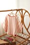 Striped Multi Muslin Poncho – Salmon - 3