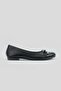 Women's Black Genuine Leather Size 35-41 Ballet Flats - 2