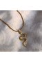 Snake Figured Gold Necklace Long