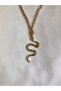 Snake Figured Gold Necklace Long - 3