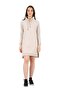 Beige High Collar Long Sleeve Tunic Dress with Pockets / Bmc-001