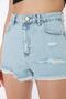 Light Blue Ripped High Bek Mini Denim Shorts Twoss22Sr00047 - 4