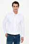 Men's White Standard Length Long Sleeve Shirt