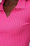Women's Polo Neck Ribbed Thin Knitwear Sweater Fuchsia 22sw308 - 4