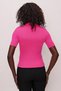 Women's Polo Neck Ribbed Thin Knitwear Sweater Fuchsia 22sw308 - 5