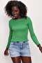 Women's Crew Neck Ruffled Thin Knitwear Sweater - 3
