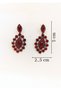 Women's Red Crystal Stone Drop Dangle Evening Dress Earrings - 2