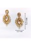 Women's Yellow Color Hanging Crystal Stone Evening Dress Earrings - 2