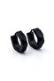 Black Color Angular Design Hoop Stainless Steel Men's Earring E974