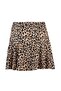 Camel Leopar Desenli Etek Görünümlü Yüksek Bel Mini Örme Şort TWOSS21SR0621 - 6