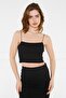 Women's Black String Strap Blouse