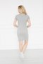 Women's Camisole Gray Crew Neck Short Sleeve Ribbed Mini Dress - 5