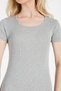 Women's Camisole Gray Crew Neck Short Sleeve Ribbed Mini Dress - 7