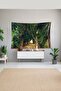 Forested Road Lovers Path Stain Resistant Velvet Textured Fabric Wall Cloth Wall Carpet Tapestry