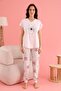 Embroidered Short Sleeve Pajama Set
