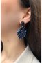 Women's Blue Color Crystal Stone Dangle Evening Dress Earrings