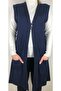 Daily Long Navy Blue Combed Cotton Vest