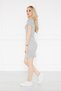 Women's Camisole Gray Crew Neck Short Sleeve Ribbed Mini Dress - 3