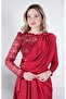 فستان سهرة 1070 أحمر كلاريت - 4