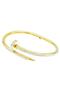 Gold Color Nail-Like White Zircon Stone Nail Bracelet