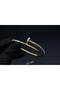 Gold Color Nail-Like White Zircon Stone Nail Bracelet - 4