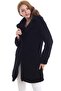 Women's Black Pocket Lined Plush Boucle Coat - 4