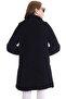 Women's Black Pocket Lined Plush Boucle Coat - 7