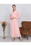 Women's Pink Straight Chiffon Dress - 5