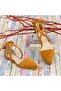Genuine Leather Ankle Strap Women's Tan Suede Sandals-Ballerinas
