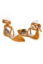 Genuine Leather Ankle Strap Women's Tan Suede Sandals-Ballerinas - 5