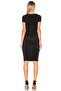 Women's Black Short Sleeve Gathered Silk Jersey Dress - 3