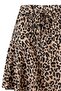 Camel Leopar Desenli Etek Görünümlü Yüksek Bel Mini Örme Şort TWOSS21SR0621 - 8