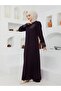 Floral Patterned Honeycomb Fabric Topcoat-Abaya for Ladies-Women - 6