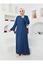 Lady-women's Honeycomb Fabric Sleeve Patterned Zipper Upper Part Patterned Topcoat-abaya - 7