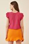 Women's Dark Pink Chain Necklace Blouse DD01079 - 2