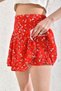 Multi-Colored Skirt-Look Shorts Patterned Shorts Skirt with Elastic Waist - 3