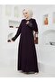 Floral Patterned Honeycomb Fabric Topcoat-Abaya for Ladies-Women - 4